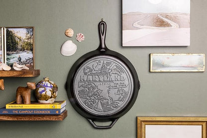 Lodge 12 Inch Cast Iron Skillet – Pre-Seasoned Frying Pan with Teardrop Handle – Oven, Stovetop, Grill & Campfire Use – Made in USA – Non-Toxic, Even-Heating Cookware – Maryland