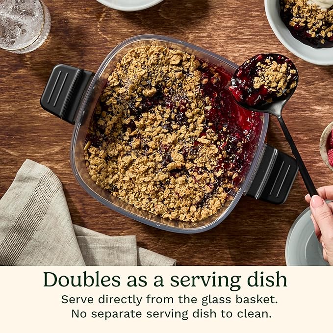 Cuisinart ClearView 4-Quart Air Fryer with Glass Basket and PFAS-Free Ceramic Nonstick Crisper Plate, 5 Cooking Functions, 2 Custom Presets, Adjustable Temperature up to 450°F, 3-Year Warranty, AFC-4