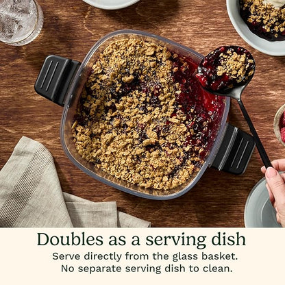 Cuisinart ClearView 4-Quart Air Fryer with Glass Basket and PFAS-Free Ceramic Nonstick Crisper Plate, 5 Cooking Functions, 2 Custom Presets, Adjustable Temperature up to 450°F, 3-Year Warranty, AFC-4