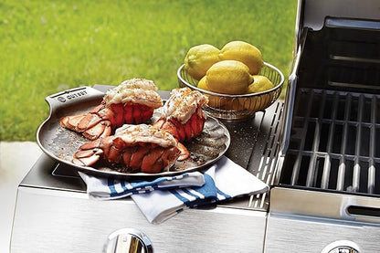 Outset 76378 Scallop Cast Iron Grill and Serving Pan , Black