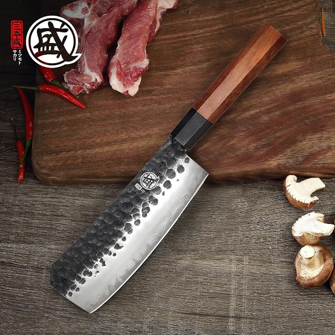 MITSUMOTO SAKARI 7-Inch Japanese Boning Knife, 9Cr18MoV Steel | Narrow pointed blade for deboning and trimming, 3-layer 9Cr18MoV steel, rosewood handle, sandalwood box