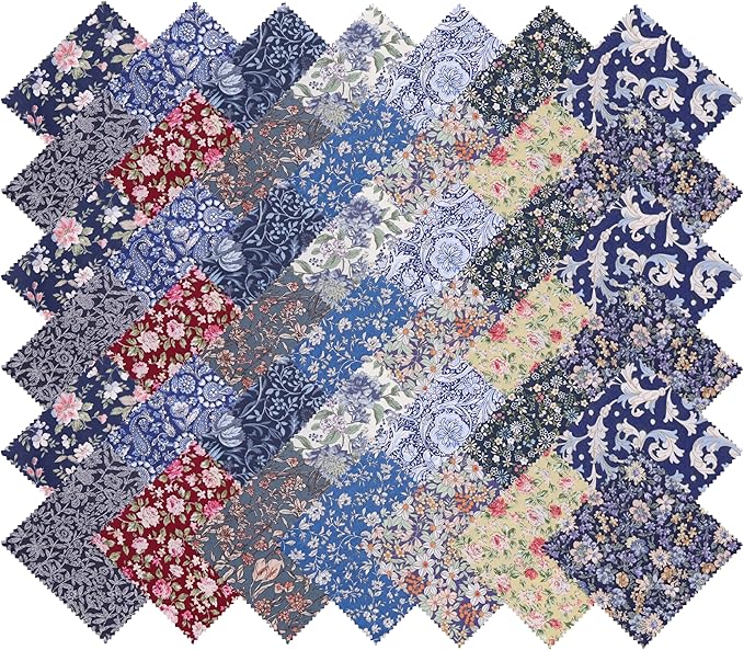 Nodsaw 42Pcs 10-inch Layer Cake Fabric, Vintage Floral Paisley Print 10x10 Cotton Fabric Squares, Layer Cakes 10 inch Squares for Quilting, Sewing, Home Décor, Bags, and Crafts