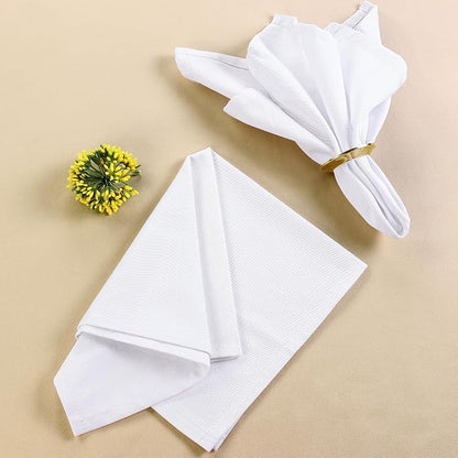 Utopia Kitchen White Cloth Napkins 288 Pack (18x18 Inches), Commercial Grade Dinner Napkins Bulk, Absorbent Cotton Blend, Washable Reusable for Restaurant, Hotel, Wedding, Lunch and Banquet