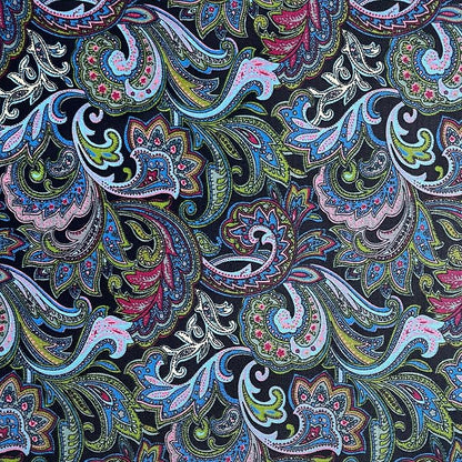 HANPATQUI 200PCS 4 x 4 inch 100% Cotton Fat Quarters Fabric for Sewing and Quilting Bundles Precut Fabric Square for DIY Craft Patchwork-Dark Paisley