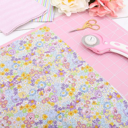 Threadart Exclusive 5 Fat Quarter Bundles - Light Pink Vintage Prints 100% Cotton Fabric - Premium 100% Cotton Quilting Fabric - No Duplicates - Full Size Fat Quarters 18"x21" - Light Pink