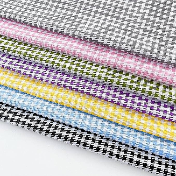 7 pcs 20" x 20" Cotton Fabric DIY Making Supplies Quilting Patchwork Fabric Fat Quarter Bundles DIY for Quilting Cotton Patchwork Cushions (Lattice, 20" x 20")
