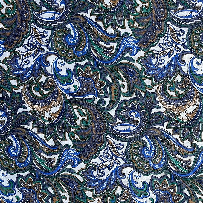 HANPATQUI 50PCS 5 x 5 inch 100% Cotton Fat Quarters Fabric for Sewing and Quilting Bundles Precut Fabric Square for DIY Craft Patchwork-Dark Paisley