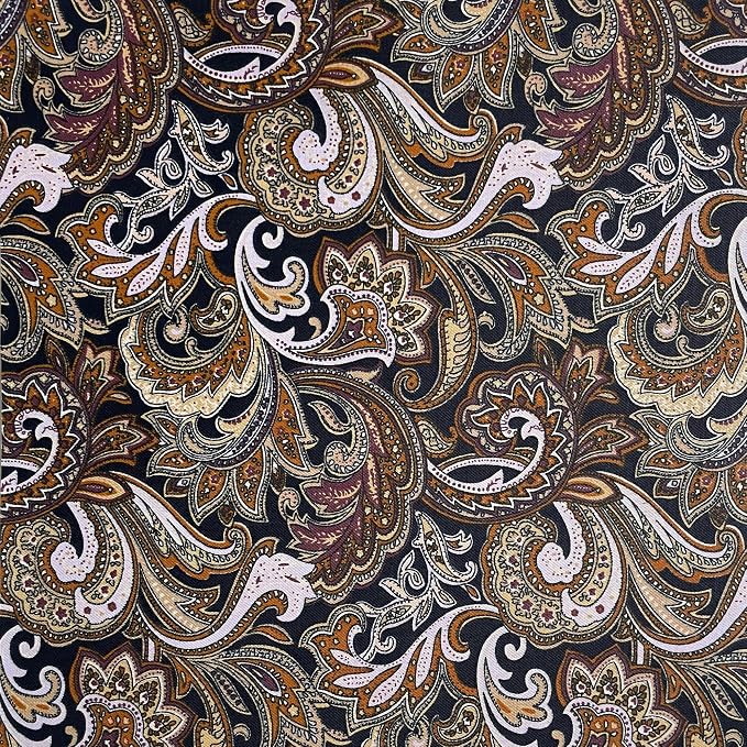 HANPATQUI 50PCS 12 x 12 inch 100% Cotton Fat Quarters Fabric for Sewing and Quilting Bundles Precut Fabric Square for DIY Craft Patchwork-Dark Paisley