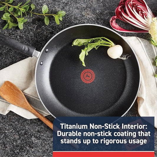 T-Fal Experience Nonstick Fry Pan 8 Inch, Induction Compatible, Oven Safe 400F, Cookware, Non Stick Frying Pan, Skillet, Cooking, Kitchen, Egg Pan, Pots and Pans, Home, Dishwasher Safe, Black