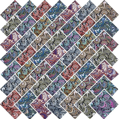 HANPATQUI 50PCS 10 x 10 inch 100% Cotton Fat Quarters Fabric for Sewing and Quilting Bundles Precut Fabric Square for DIY Craft Patchwork-Dark Paisley