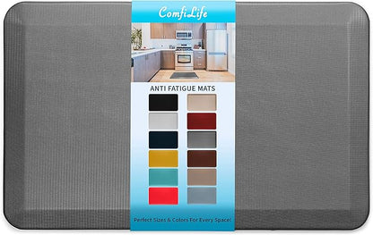 ComfiLife Anti Fatigue Floor Mat – 3/4 Inch Thick Kitchen Mats for Floor, Standing Desk Mat, Kitchen Rug – Comfort at Home, Office – Durable – Stain Resistant – Non-Slip Bottom (20" x 32", Charcoal)