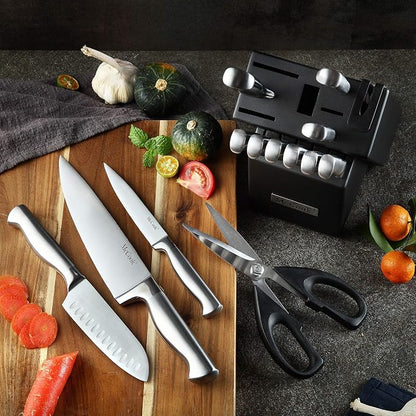 McCook® Knife Sets, German Stainless Steel Knife Block Sets with Built-in Sharpener (Pack of 2)