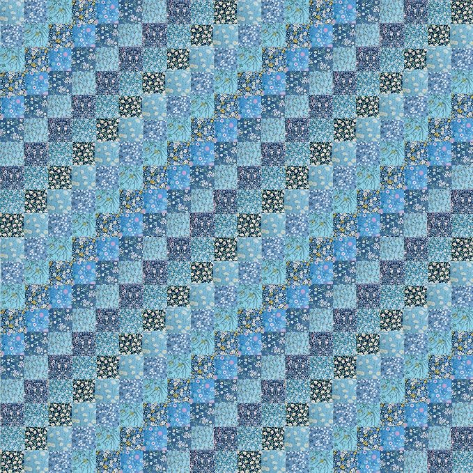 HANPATQUI 50PCS 12 x 12 inch Blue Printed 100% Cotton Fat Quarters Fabric for Sewing and Quilting Bundles Precut Fabric Square for DIY Craft Patchwork