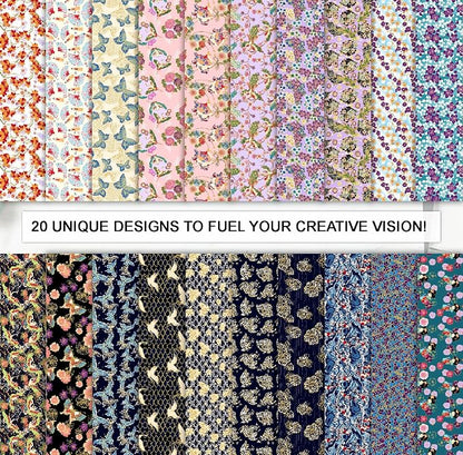 Soimoi 40 Pcs 10 x 10 inches Quilting Fabric Bundles Precut, DIY Cotton Fabric Squares, Printed Layer Cakes Patchwork Materials for Crafts Cloths Decor,Charm Squares for Quilts- Japanese Serenity