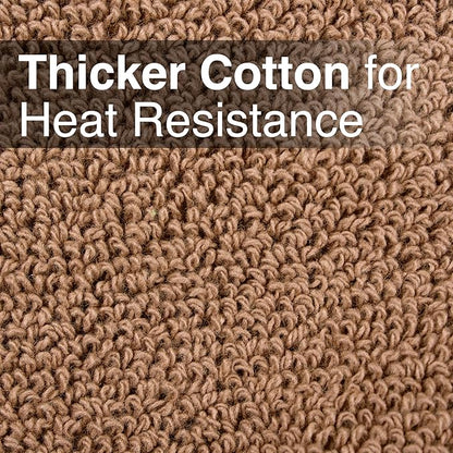 RITZ Terry Pocket Mitt & Hot Pad: Unparalleled Heat Resistant, Durable 100% Cotton – Ergonomically Designed for Optimal Grip – Easy-Care Machine Washable – 2-Pack, Mocha