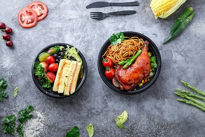 Glotoch 24oz Meal Prep Containers with Lids(50-Pack), Food Storage Containers, Reusable BPA-Free Plastic Containers, Microwave, Freezer and Dishwasher Safe, Stackable Portion Control Containers