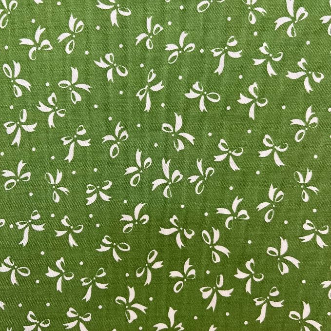 7 pcs 20" x 20" Cotton Fabric DIY Making Supplies Quilting Patchwork Fabric Fat Quarter Bundles DIY for Quilting Cotton Patchwork Cushions (Green Flowers Bow, 20" x 20")