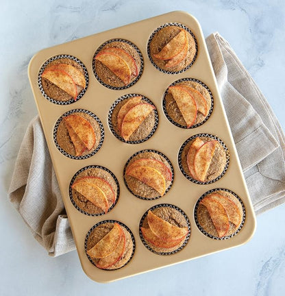 Nordic Ware Naturals Aluminum NonStick Muffin Pan, Twelve 2.75 Inch Cups