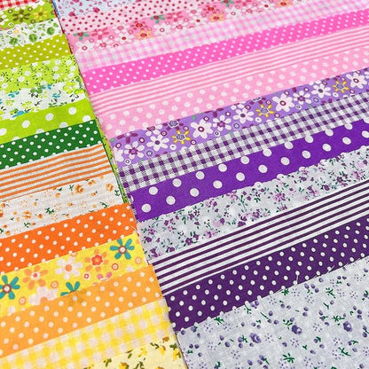 7Pcs 9.8" x 9.8"(25 * 25CM) Cotton Fabric DIY Making Supplies Quilting Patchwork Fabric Fat Quarter Bundles DIY for Quilting Cotton Patchwork Cushions (Pink/Purple, 9.8" x 9.8")