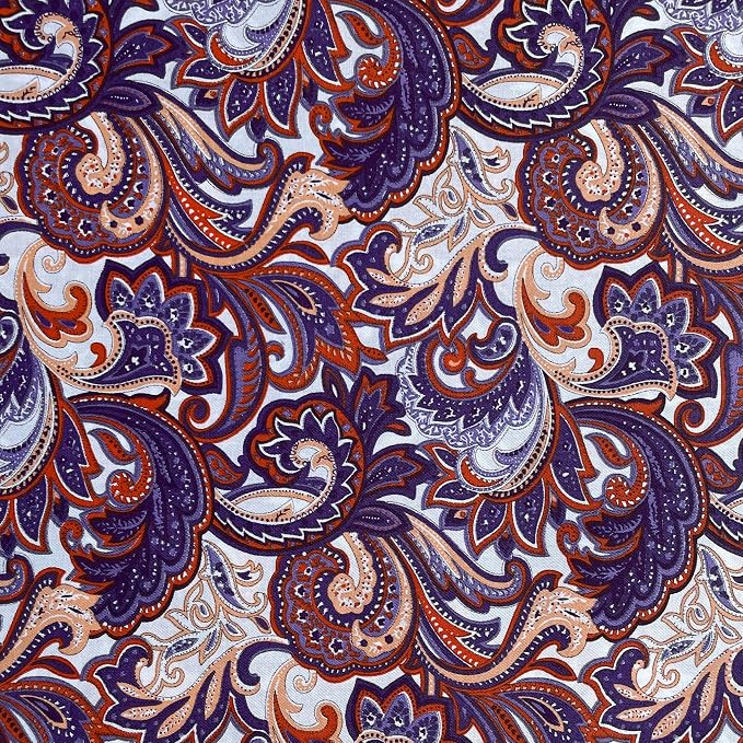 HANPATQUI 50PCS 10 x 10 inch 100% Cotton Fat Quarters Fabric for Sewing and Quilting Bundles Precut Fabric Square for DIY Craft Patchwork-Dark Paisley
