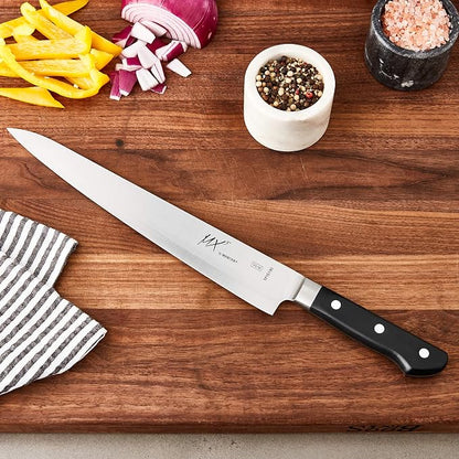 Mercer Culinary Mx3 Premium San Mai VG-10 Steel Core Blade Sujihiki Knife, 270mm10.6 Inch,Black