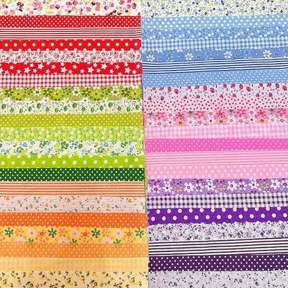 7Pcs 9.8" x 9.8"(25 * 25CM) Cotton Fabric DIY Making Supplies Quilting Patchwork Fabric Fat Quarter Bundles DIY for Quilting Cotton Patchwork Cushions (Pink/Purple, 9.8" x 9.8")