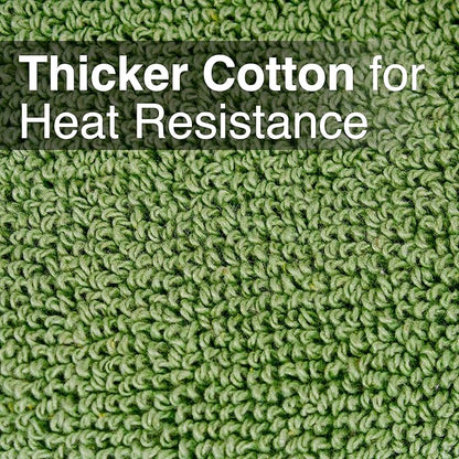 RITZ Terry Pocket Mitt & Hot Pad: Unparalleled Heat Resistant, Durable 100% Cotton – Ergonomically Designed for Optimal Grip – Easy-Care Machine Washable – 4-Pack, Cactus Green