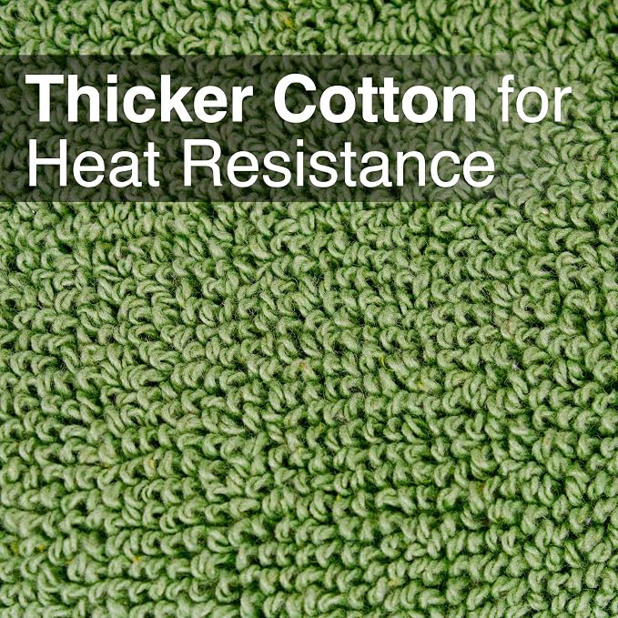 RITZ Terry Pocket Mitt & Hot Pad: Unparalleled Heat Resistant, Durable 100% Cotton – Ergonomically Designed for Optimal Grip – Easy-Care Machine Washable – 2-Pack, Cactus