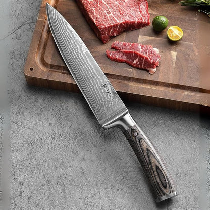 Wakoli EDIS 6-Piece Damascus Kitchen Knife Set – Professional Chef Knives Set with VG10 Core Blades, 67-Layer Damascus Steel & Ergonomic Pakkawood Handles – Premium Kitchen Knives in Elegant Gift Box