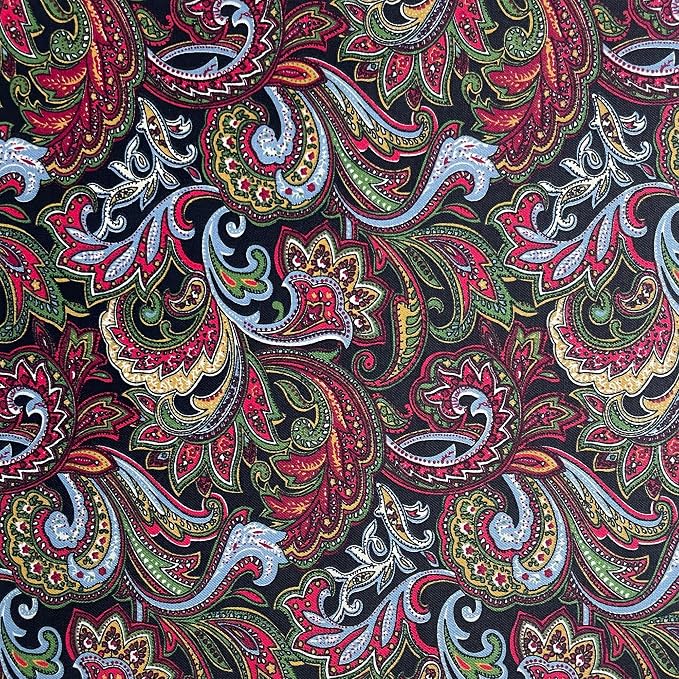 HANPATQUI 200PCS 4 x 4 inch 100% Cotton Fat Quarters Fabric for Sewing and Quilting Bundles Precut Fabric Square for DIY Craft Patchwork-Dark Paisley