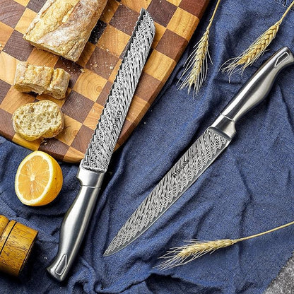 Astercook Knife Set, 15-Piece Kitchen Knife Set with Block, Built-in Knife Sharpener, German Stainless Steel Knife Block Set, Dishwasher Safe Kitchen Utensils Set