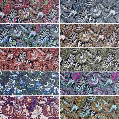HANPATQUI 50PCS 8 x 8 inch 100% Cotton Fat Quarters Fabric for Sewing and Quilting Bundles Precut Fabric Square for DIY Craft Patchwork-Dark Paisley