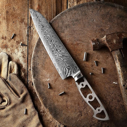 KATSURA Woodworking Project Kit – Gyuto Chef Knife Blank – Ultra Wide Blade 50mm – 8.25 Inch – Japanese Premium AUS 10V, 67 Layers Damascus Steel – Storm-V Series – NO LOGO