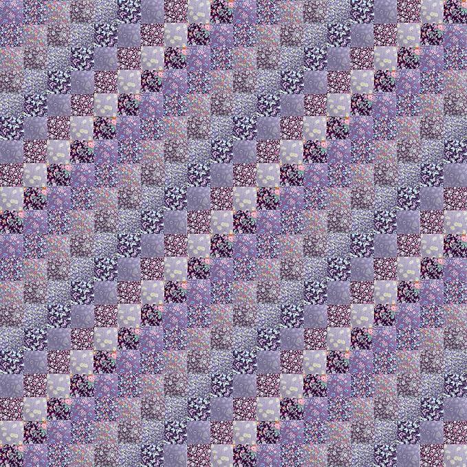 HANPATQUI 50PCS 12 x 12 inch Purple Printed 100% Cotton Fat Quarters Fabric for Sewing and Quilting Bundles Precut Fabric Square for DIY Craft Patchwork
