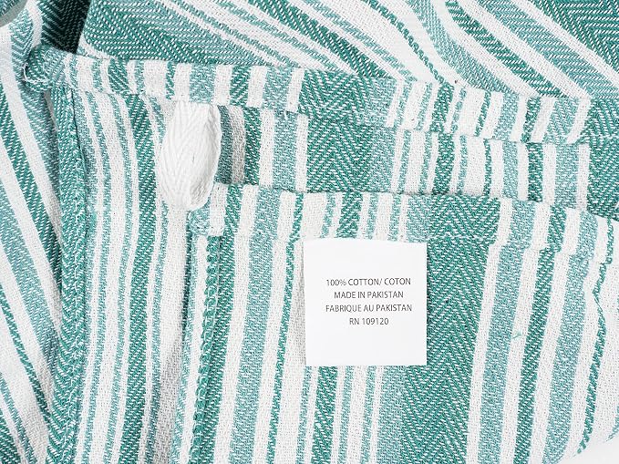 KAF Home Assorted Flat Kitchen Towels - Set of 10, 18 x 28 Inch (Teal)