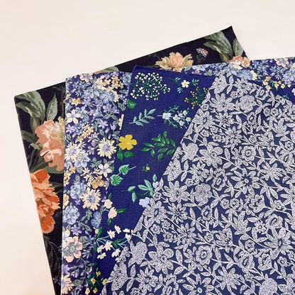 7Pcs 20" x 20" Cotton Fabric DIY Making Supplies Quilting Patchwork Fabric Fat Quarter Bundles DIY for Quilting Cotton Patchwork Cushions (Navy, 20 x 20 inches)
