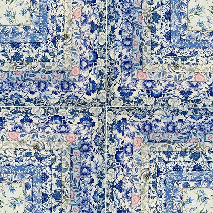 HANPATQUI 50PCS 10 x 10 inch 100% Cotton Fat Quarters Fabric for Sewing and Quilting Bundles Precut Fabric Square for DIY Craft Patchwork-Bluepaisley